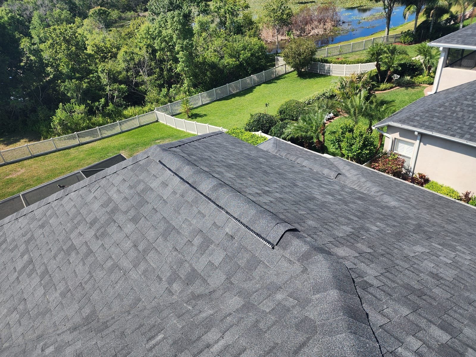 Architectural shingle roof overview by Ridge Right Roofing
